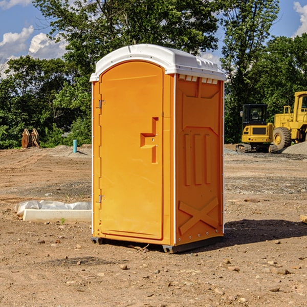 how often are the portable restrooms cleaned and serviced during a rental period in Nichols Iowa